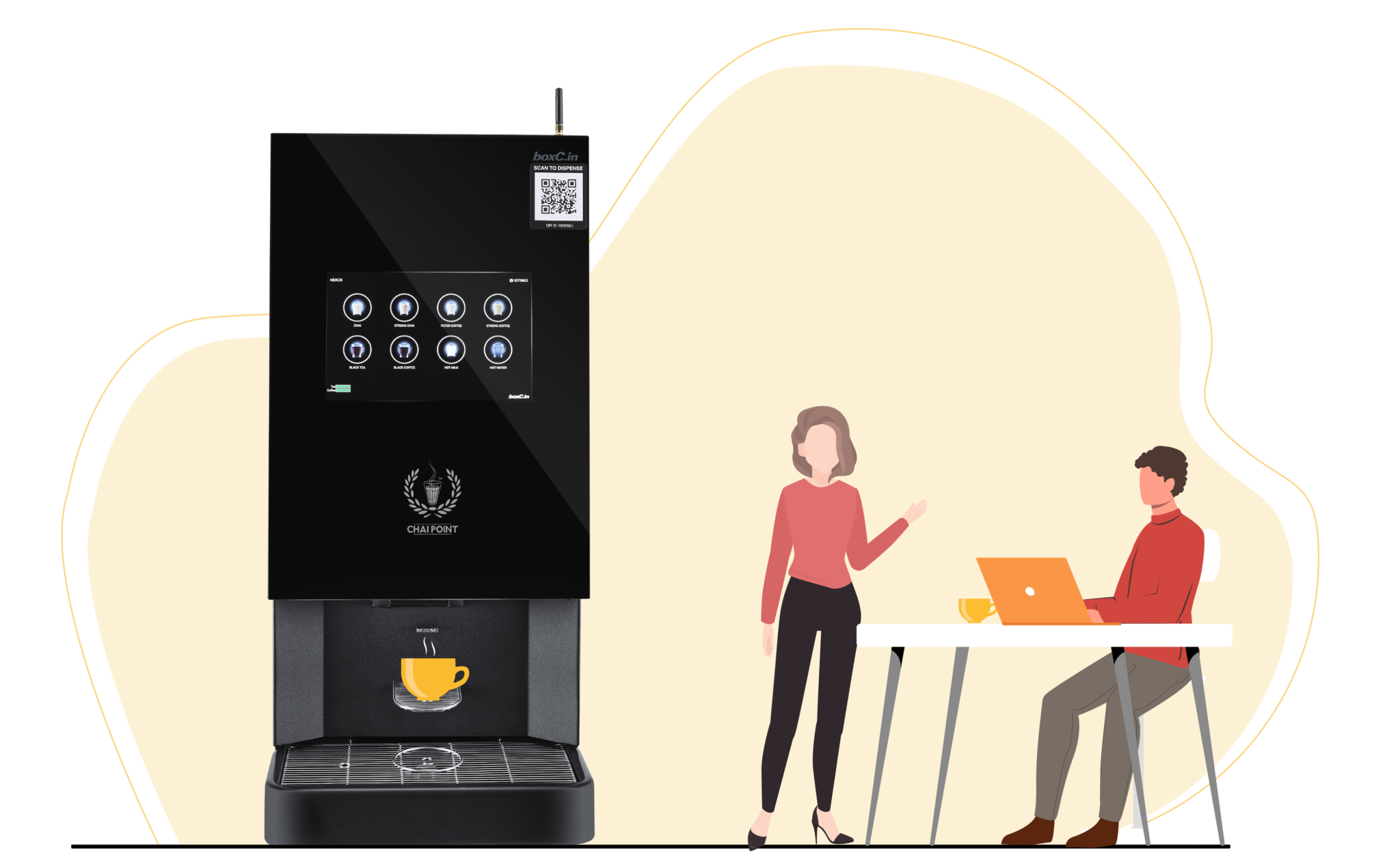 Contactless Tea & Coffee Machine for Office to Brew an Authentic Cup